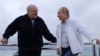 RUSSIA -- Russian President Vladimir Putin and his Belarusian counterpart Alyaksandr Lukashenka pose on a boat during trip on the Black Sea, May 29, 2021