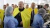 BELARUS -- Belarusian President Alyaksandr Lukashenka speaks to employees as he as he visits the agricultural plant "Dzerzhinsky" outside Minsk, August 21, 2020